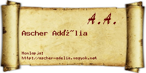 Ascher Adélia névjegykártya